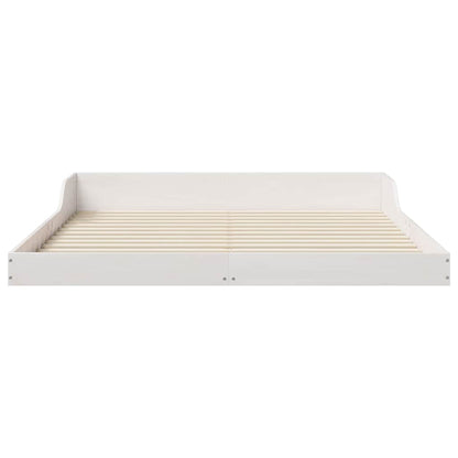 Sengestel Hvid 160 220 Cm Massivt Fyrretræ - Billede 6