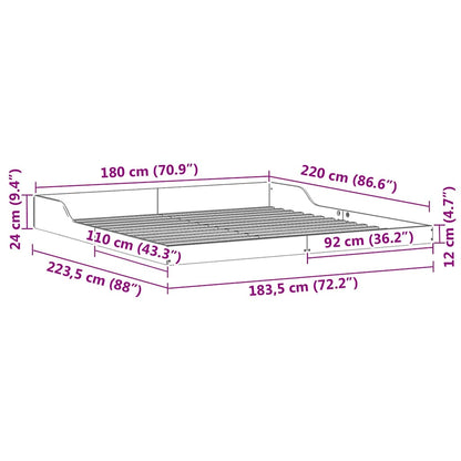 Sengestel Brun 180 220 Cm Massivt Fyrretræ - Billede 10