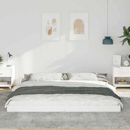 Sengestel Hvid 200 220 Cm Massivt Fyrretræ - Billede 5