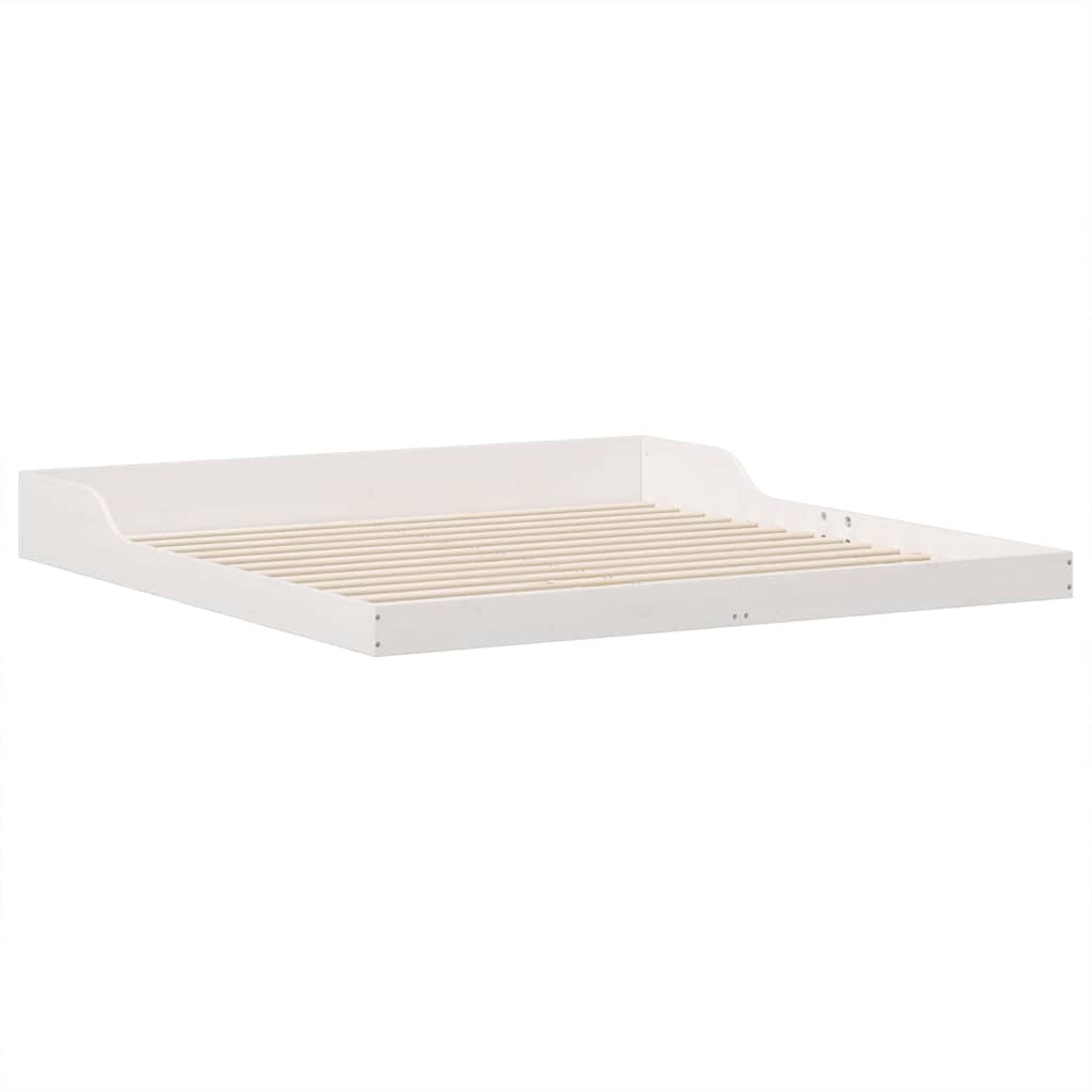 Sengestel Hvid 200 220 Cm Massivt Fyrretræ - Billede 2