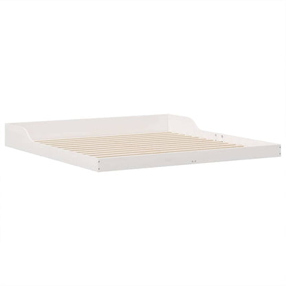 Sengestel Hvid 200 220 Cm Massivt Fyrretræ - Billede 2