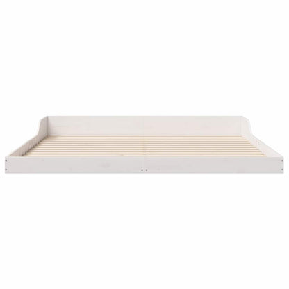 Sengestel Hvid 200 220 Cm Massivt Fyrretræ - Billede 6