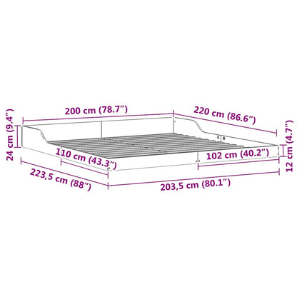 Sengestel Hvid 200 220 Cm Massivt Fyrretræ - Billede 10