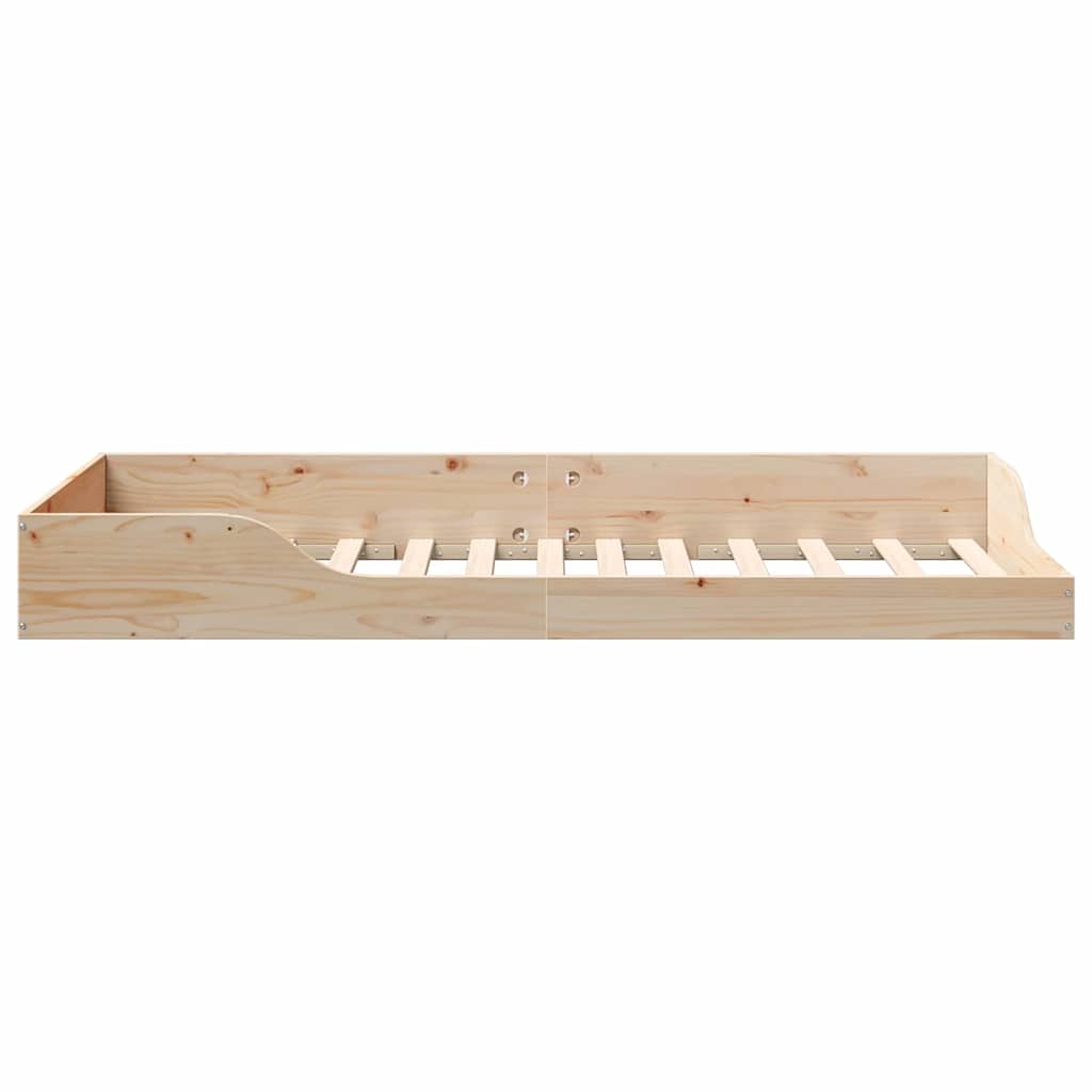 Gulv Seng Ramme Brun 80 200 Cm Massivt Fyrretræ - Billede 7