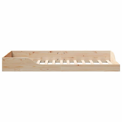 Gulv Seng Ramme Brun 80 200 Cm Massivt Fyrretræ - Billede 7