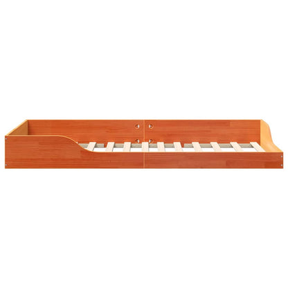 Gulv Seng Ramme Gyldenbrun 80 X 200 Cm Massivt Fyrretræ - Billede 6