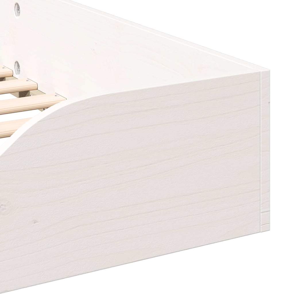 Gulv Seng Ramme Hvid 90 190 Cm Massivt Fyrretræ - Billede 9