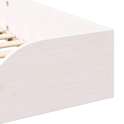 Gulv Seng Ramme Hvid 90 190 Cm Massivt Fyrretræ - Billede 9