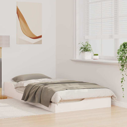 Gulv Seng Ramme Hvid 90 190 Cm Massivt Fyrretræ - Billede 5