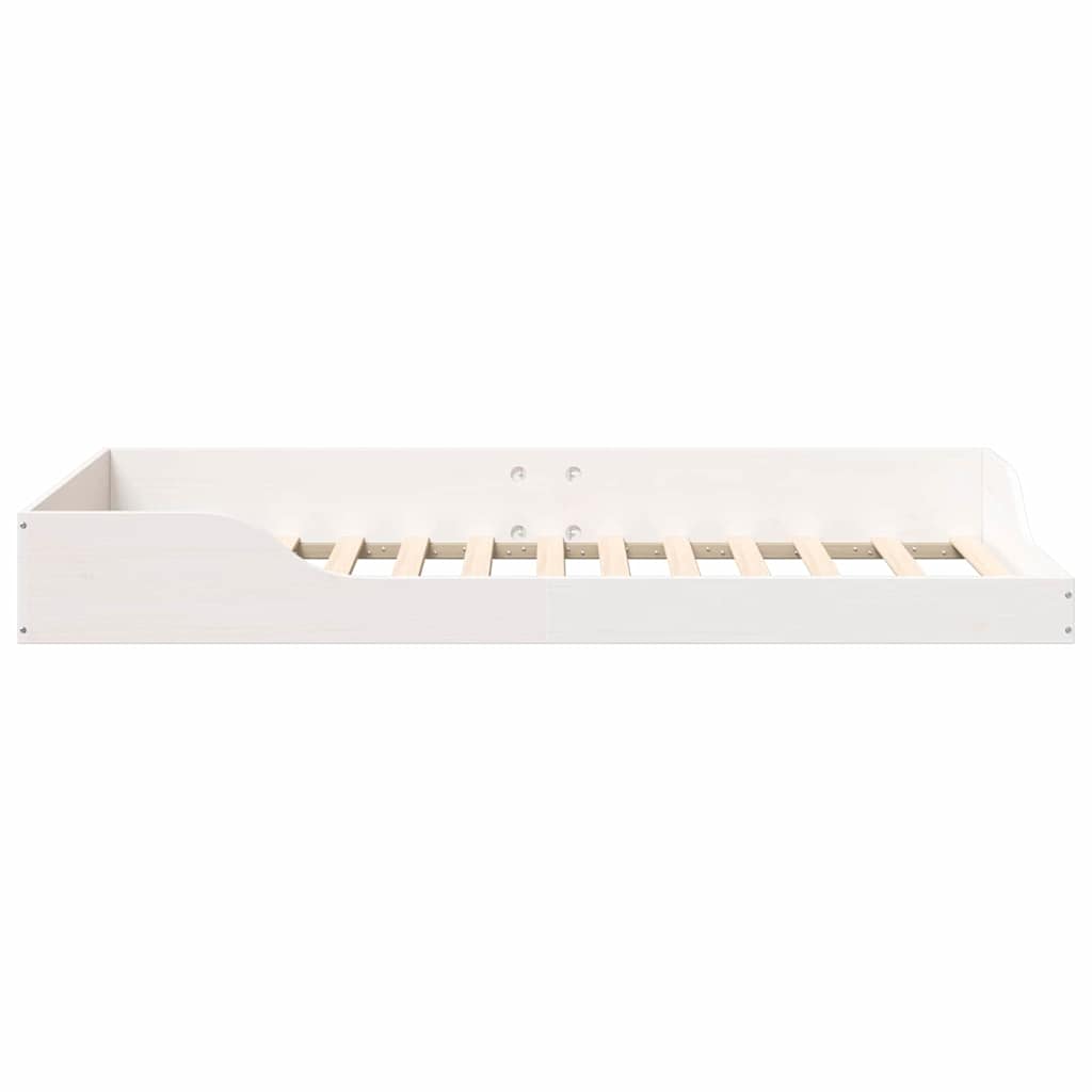 Gulv Seng Ramme Hvid 90 190 Cm Massivt Fyrretræ - Billede 7