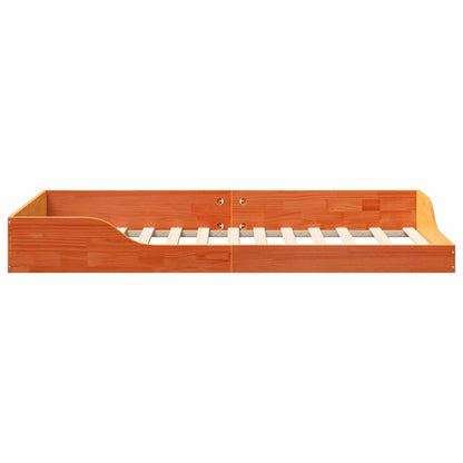Gulv Seng Ramme Gyldenbrun 90 X 190 Cm Massivt Fyrretræ - Billede 6