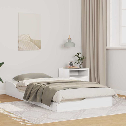 Gulv Seng Ramme Hvid 75 190 Cm Massivt Fyrretræ - Hovedbillede
