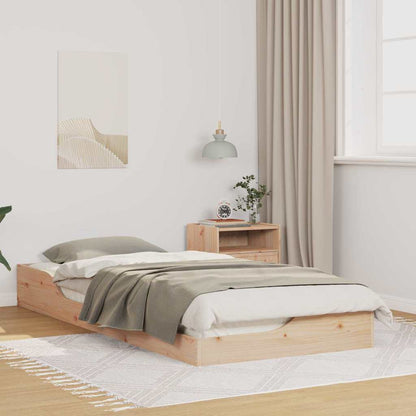 Gulv Seng Ramme Brun 80 210 Cm Massivt Fyrretræ - Hovedbillede