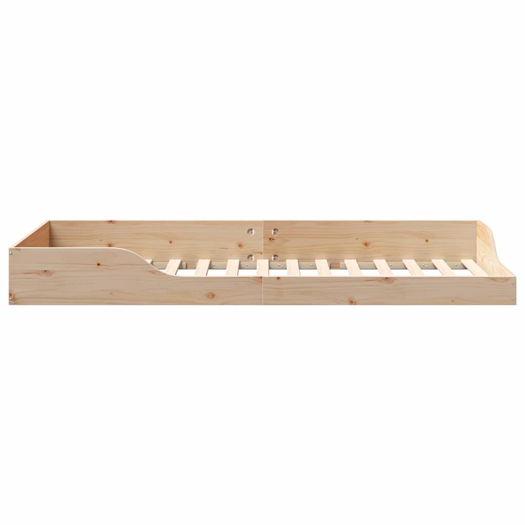 Gulv Seng Ramme Brun 80 210 Cm Massivt Fyrretræ - Billede 7