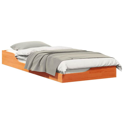Gulv Seng Ramme Gyldenbrun 80 X 210 Cm Massivt Fyrretræ - Billede 3