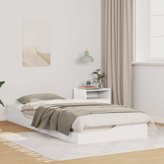 Gulv Seng Ramme Hvid 100 210 Cm Massivt Fyrretræ - Hovedbillede