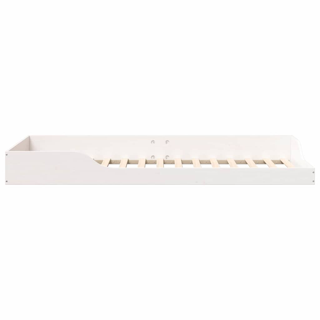 Gulv Seng Ramme Hvid 90 220 Cm Massivt Fyrretræ - Billede 7