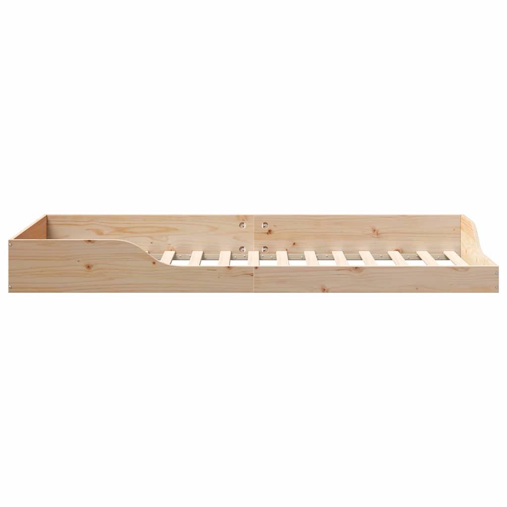 Gulv Seng Ramme Brun 100 220 Cm Massivt Fyrretræ - Billede 7