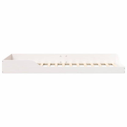 Gulv Seng Ramme Hvid 100 220 Cm Massivt Fyrretræ - Billede 7