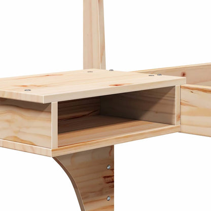 Sengestel Med Sengeborde Med Hovedgærde Brun Massivt Fyrretræ - Billede 10