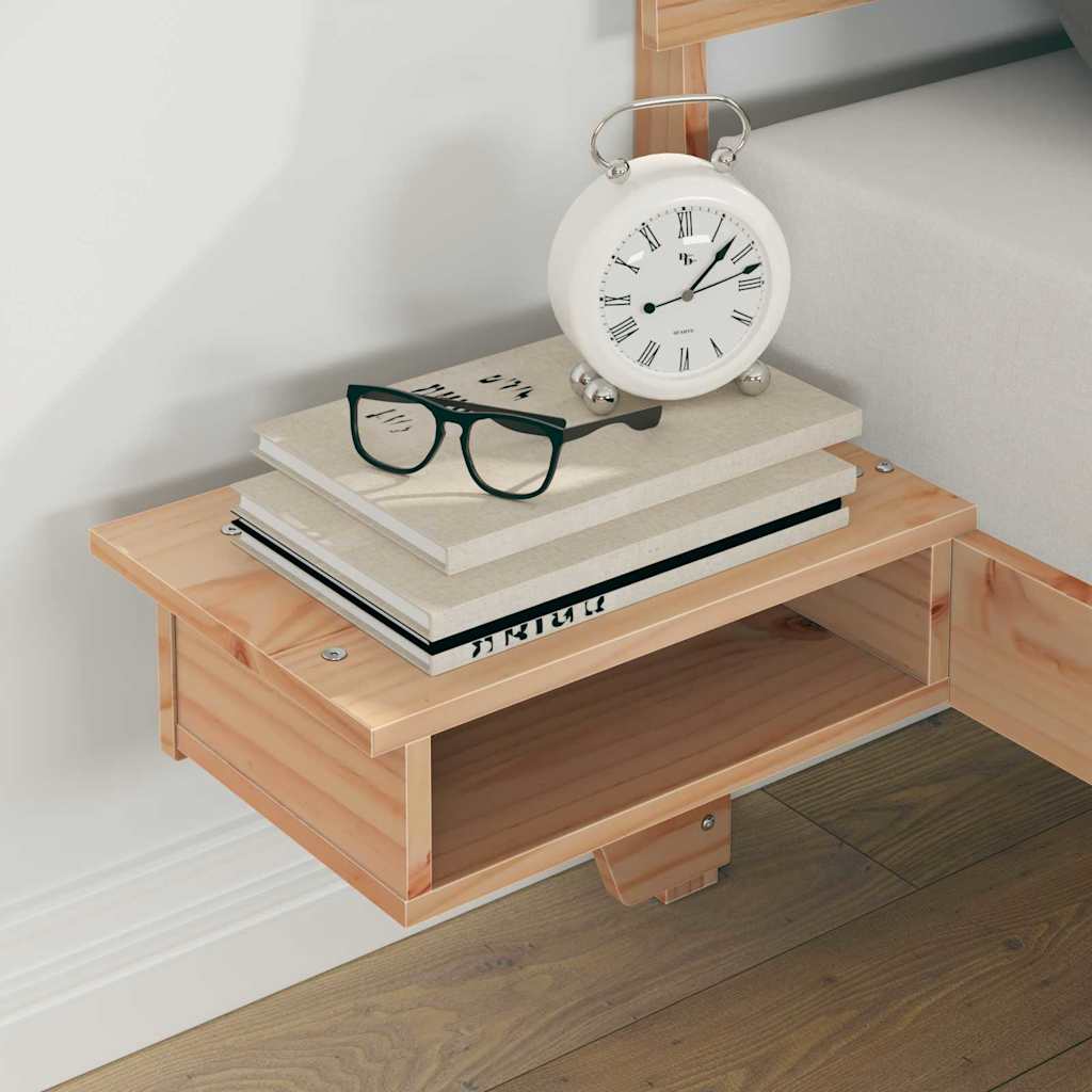 Sengestel Med Sengeborde Med Hovedgærde Brun Massivt Fyrretræ - Billede 5