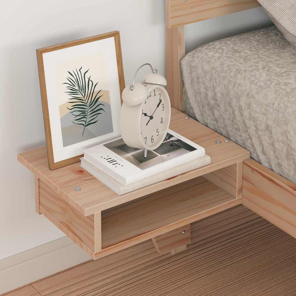 Sengestel Med Sengeborde Med Hovedgærde Brun Massivt Fyrretræ - Billede 5