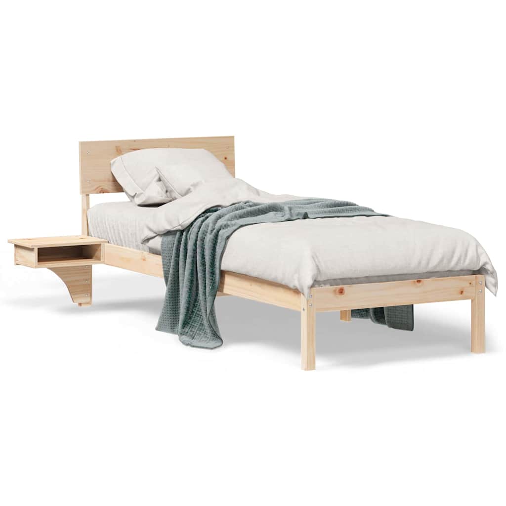 Sengestel Med Sengeborde Med Hovedgærde Brun Massivt Fyrretræ - Billede 4