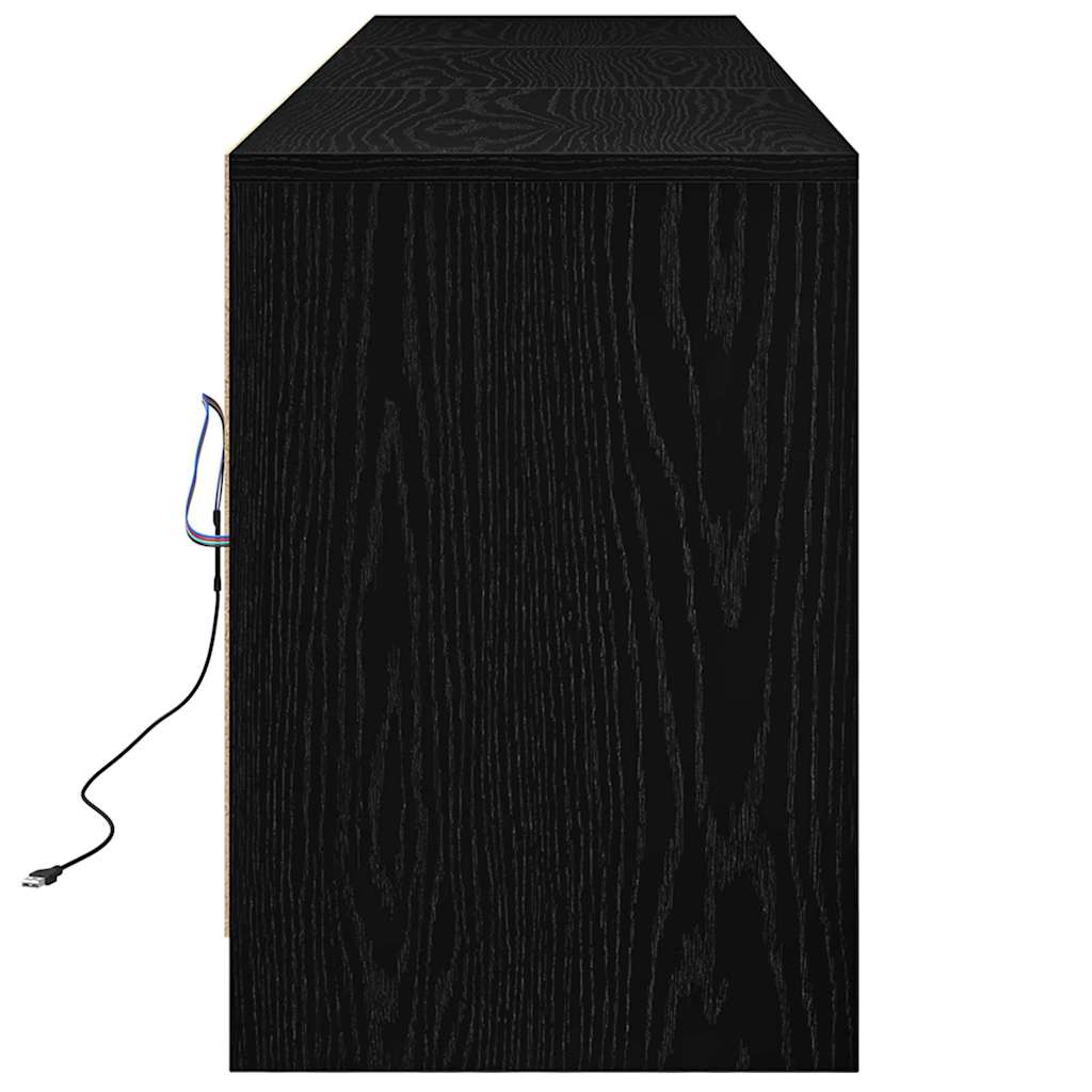 Tv-skab Sort 182 X 34 X 50 Cm - Billede 9