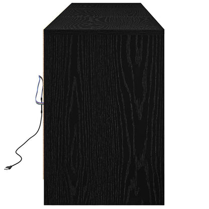 Tv-skab Sort 182 X 34 X 50 Cm - Billede 9