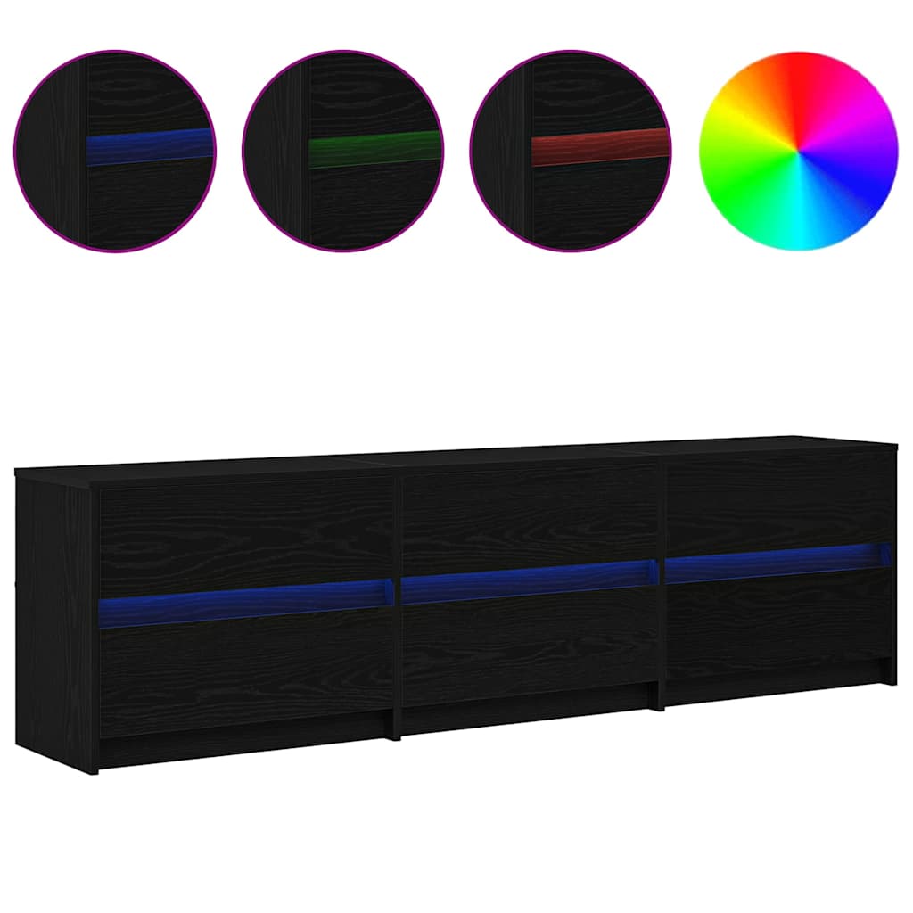 Tv-skab Sort 182 X 34 X 50 Cm - Billede 4