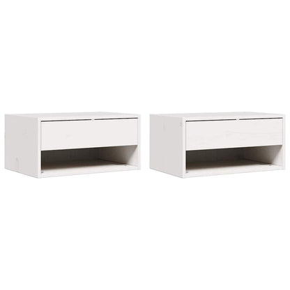 Sengebord 2 Pcs Hvid 50 X 32,5 X 24 Cm Massivt Fyrretræ - Billede 2