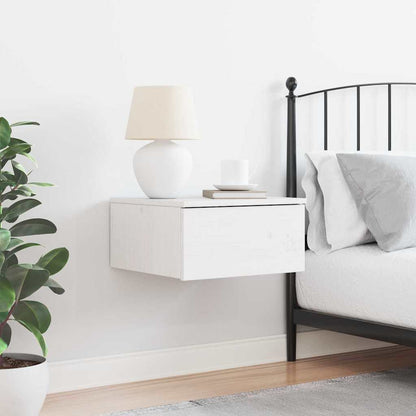 Sengebord Med Skuffe Hvid 37 X 35 X 18,5 Cm Massivt Fyrretræ - Billede 4