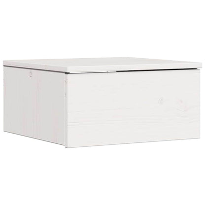 Sengebord Med Skuffe Hvid 37 X 35 X 18,5 Cm Massivt Fyrretræ - Billede 2