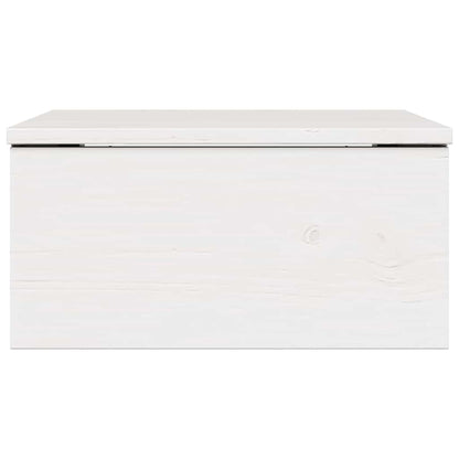Sengebord Med Skuffe Hvid 37 X 35 X 18,5 Cm Massivt Fyrretræ - Billede 6