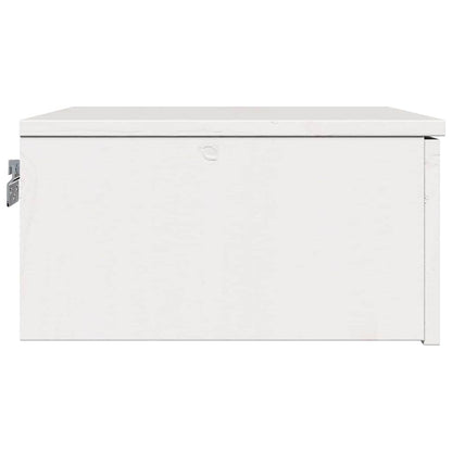 Sengebord Med Skuffe Hvid 37 X 35 X 18,5 Cm Massivt Fyrretræ - Billede 7