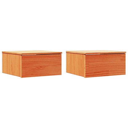 Sengebord 2 Pcs Gyldenbrun 37 X 35 X 18,5 Cm Massivt Fyrretræ - Billede 2
