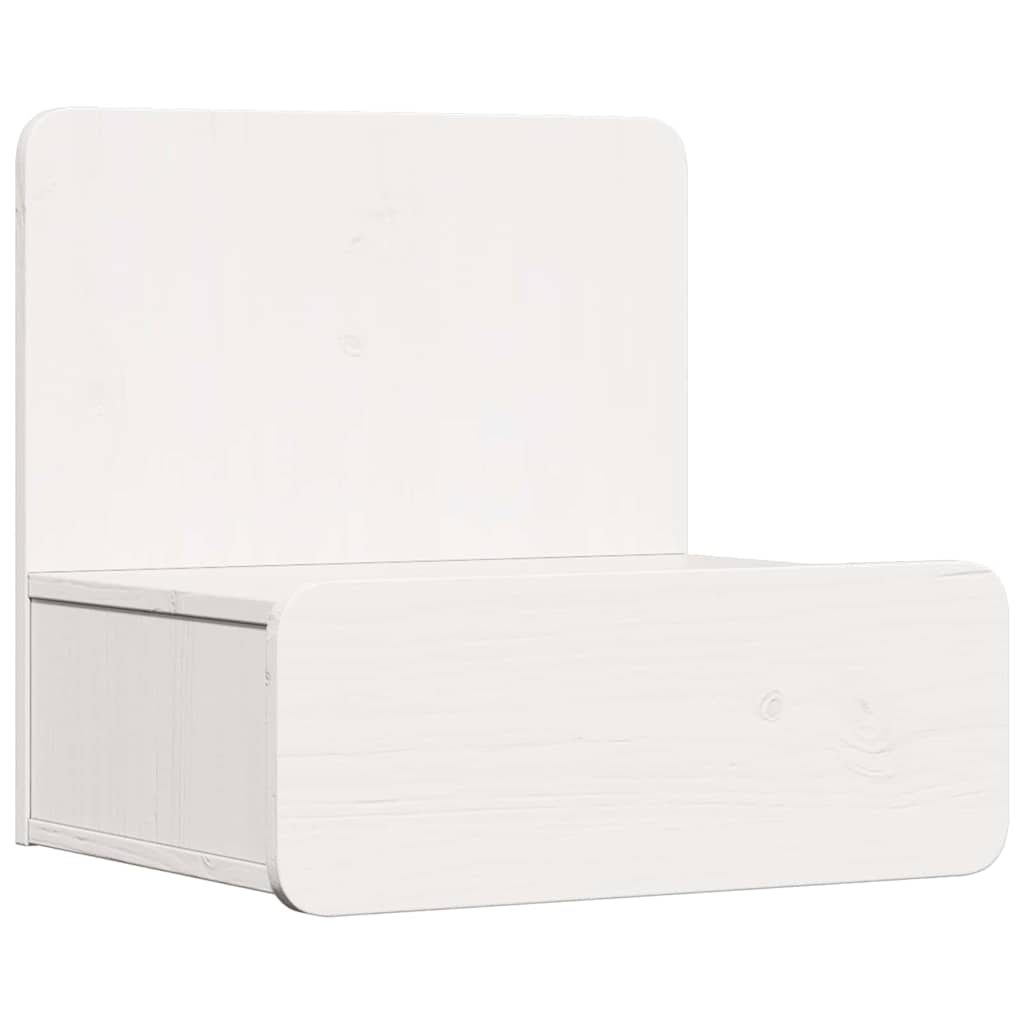 Sengebord Med Skuffe Hvid 44 X 32.5 X 40 Cm Massivt Fyrretræ - Billede 2