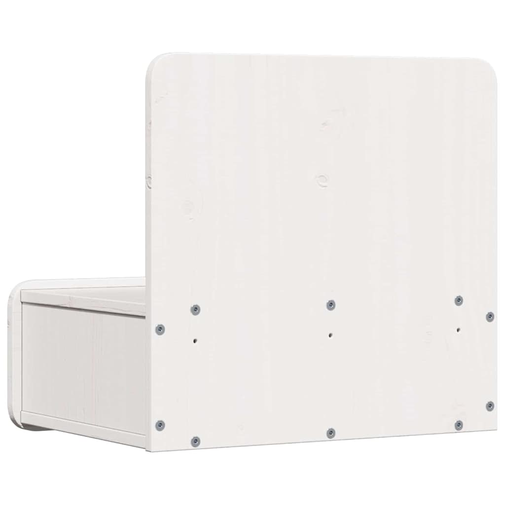 Sengebord Med Skuffe Hvid 44 X 32.5 X 40 Cm Massivt Fyrretræ - Billede 8
