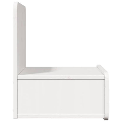 Sengebord Med Skuffe Hvid 44 X 32.5 X 40 Cm Massivt Fyrretræ - Billede 7