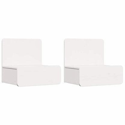 Sengebord 2 Pcs Hvid 44 X 32.5 X 40 Cm Massivt Fyrretræ - Billede 2