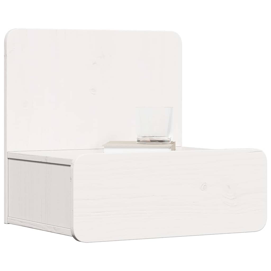 Sengebord 2 Pcs Hvid 44 X 32.5 X 40 Cm Massivt Fyrretræ - Billede 3
