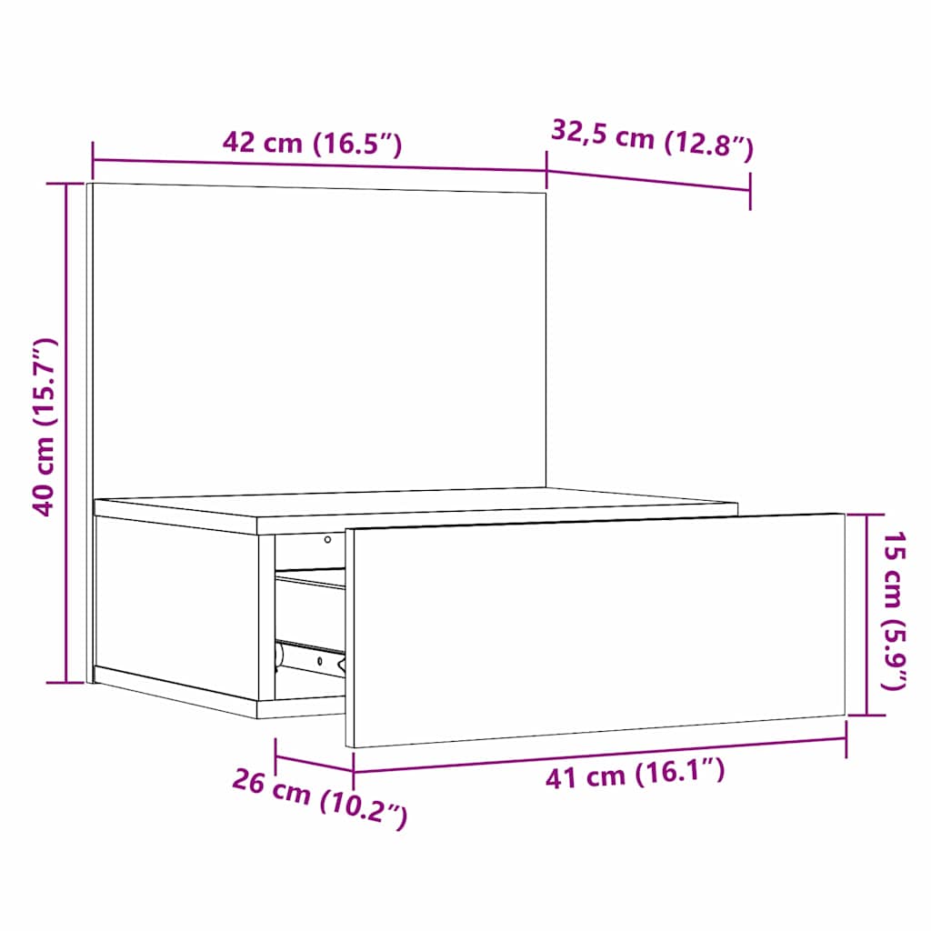 Sengebord Med Skuffe 42 X 32,5 X 40 Cm Massivt Fyrretræ - Billede 12