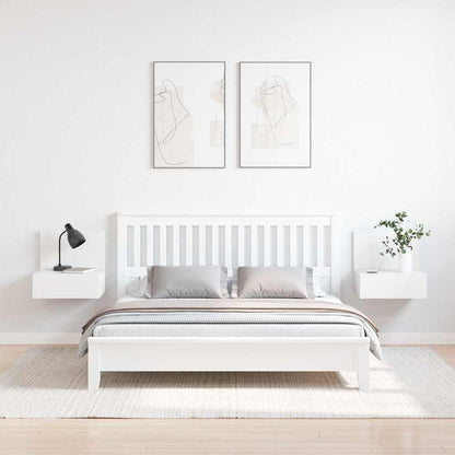 Sengebord 2 Pcs Hvid 42 X 32,5 X 40 Cm Massivt Fyrretræ - Billede 4