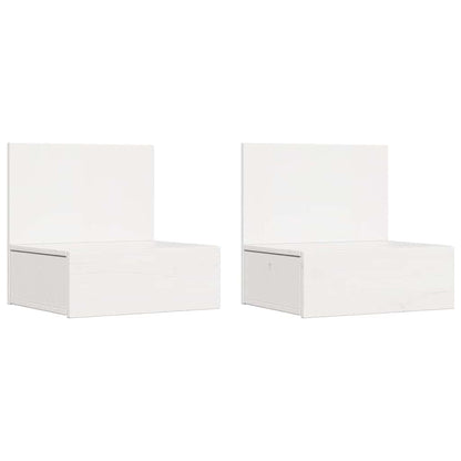Sengebord 2 Pcs Hvid 42 X 32,5 X 40 Cm Massivt Fyrretræ - Billede 2