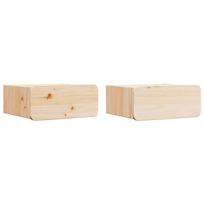 Sengebord 2 Pcs Brun 39 X 34 X 16.5 Cm Massivt Fyrretræ - Billede 2