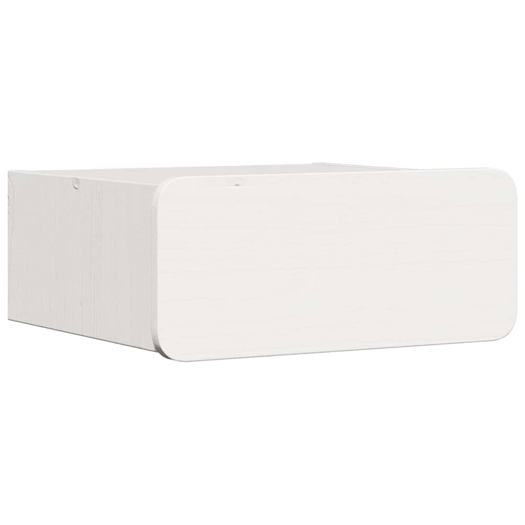 Sengebord Med Skuffe Hvid 39 X 34 X 16.5 Cm Massivt Fyrretræ - Billede 2