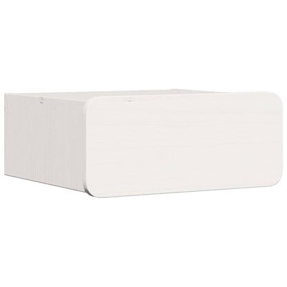 Sengebord Med Skuffe Hvid 39 X 34 X 16.5 Cm Massivt Fyrretræ - Billede 2