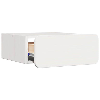 Sengebord Med Skuffe Hvid 39 X 34 X 16.5 Cm Massivt Fyrretræ - Billede 5