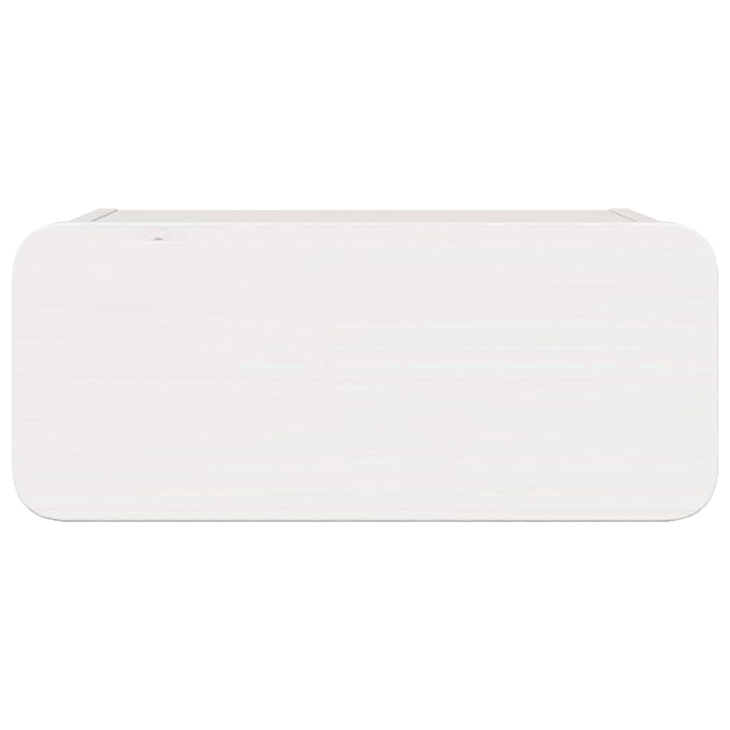 Sengebord Med Skuffe Hvid 39 X 34 X 16.5 Cm Massivt Fyrretræ - Billede 6
