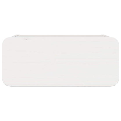 Sengebord Med Skuffe Hvid 39 X 34 X 16.5 Cm Massivt Fyrretræ - Billede 6